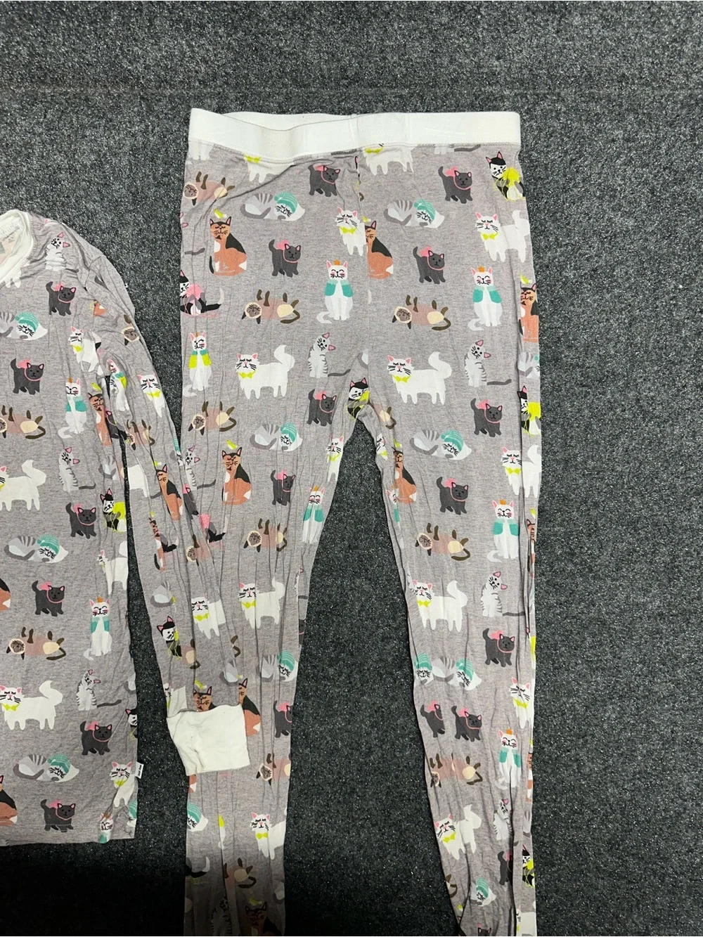 Little Sleepies Cat Pajamas Bamboo Kids 12 14 Whimsical Playful Kitten Cute